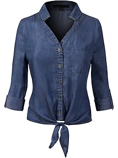 tie front jean shirt