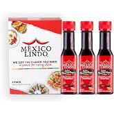 Mexico Lindo Picante Negra with Chiltepin tra Hot Sauce Display, 5 fl oz, Pack of 3