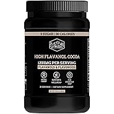 Black Forest High Flavanol Cocoa Powder - 1200mg Flavanols &amp; Flavonoids with 600mg Epicatechin - 10X Concentrated Dark Cocoa Extract for Nitric Oxide and Wellness Support - Non-GMO Vegan