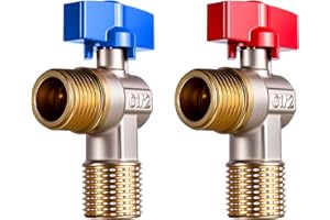 1/2" Brass Water Shut-off Valves with Handle Universal Flow Control Hot/Cold Water Rotation Angles Stop Valves Water Stop Val