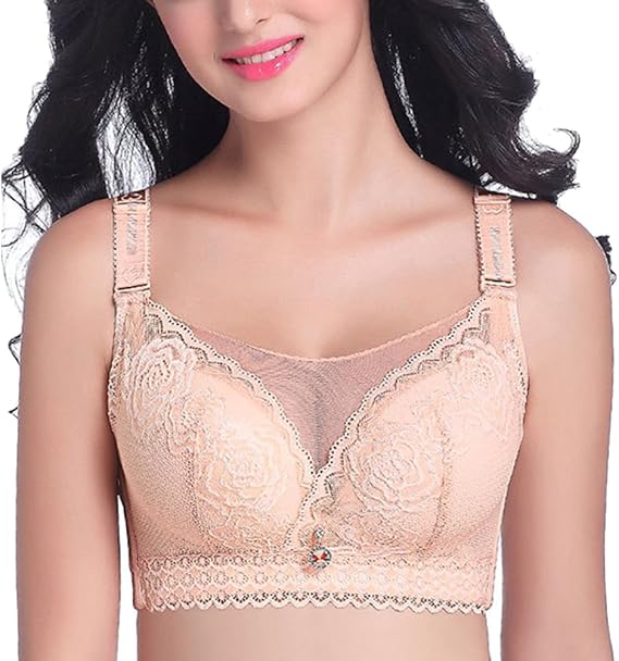 Amazon Zhuhaitf ブラジャー 大きいサイズ 安い Lace Bra Plus Lingerie Gather Cup Adjustment Underwear Wirefree Care 気持ちいい ために レディース ブラジャー 通販