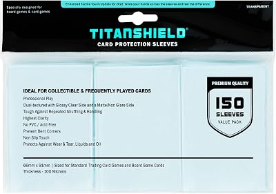 TitanShield Standard Card Sleeves 150ct Clear Matte Trading Board Game MTG