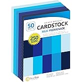 Blue Navy Colored Cardstock Thick Paper 50 Sheets, 8.5" x 11" Heavyweight 92lb Cover Card Stock for Crafts and DIY Cards Making