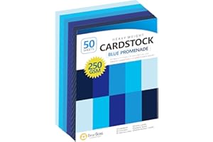 BEARBOSS Blue Navy Colored Cardstock Thick Paper 50 Sheets, 8.5" x 11" Heavyweight 92lb Cover Card Stock for Crafts and DIY Cards Making