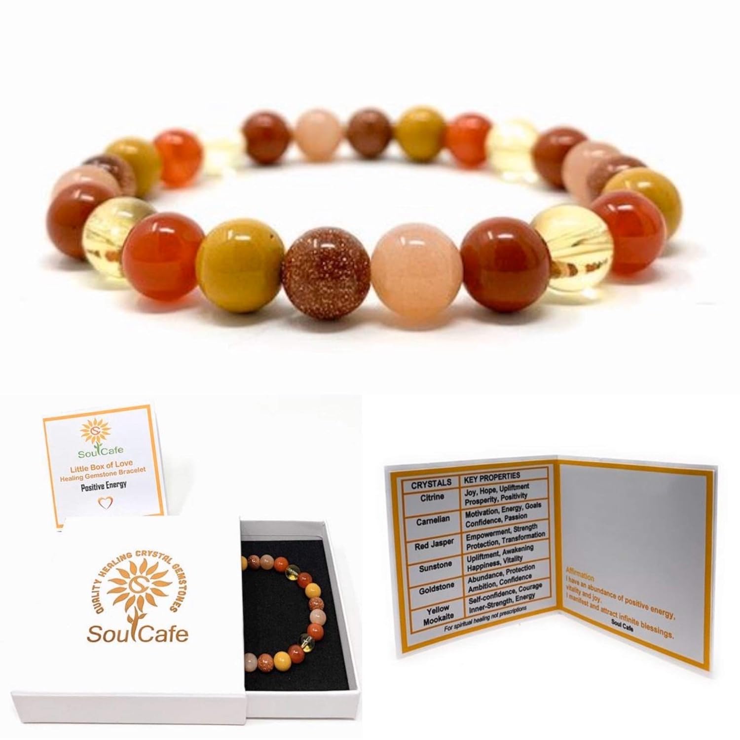 Positive Energy Healing Crystal Bracelet - Stretch Crystal Bracelet