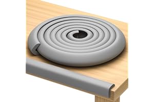 KOMFORTOLOGY Premium 12ft Edge Protector for Baby, Odorless & Waterproof Edge Protector with 3M Adhesive Tape, Non-Toxic to Baby Proof Corners and Edges, Wall Corner Protector & Desk Edge Cushion Gray