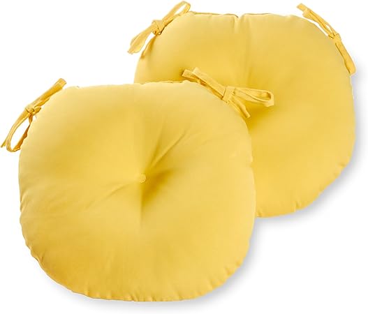 Amazon Com Greendale Home Fashions 15 Inch Round Indoor Outdoor Bistro Chair Cushion Sunbeam Set Of 2 Patio Furniture Cushions Garden Outdoor