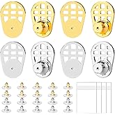 18K Gold Plated Earring Backs for Droopy Ears, 8pcs Earring Lifters Backs for Heavy Earring Grid-Design Earring Lifters