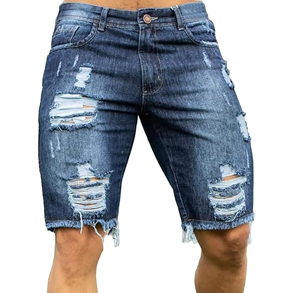 Men's Distressed Jean Short Men Ripped Holes Shorts Jeans Men's Distressed Jean Short Men Ripped Holes Shorts Jeans