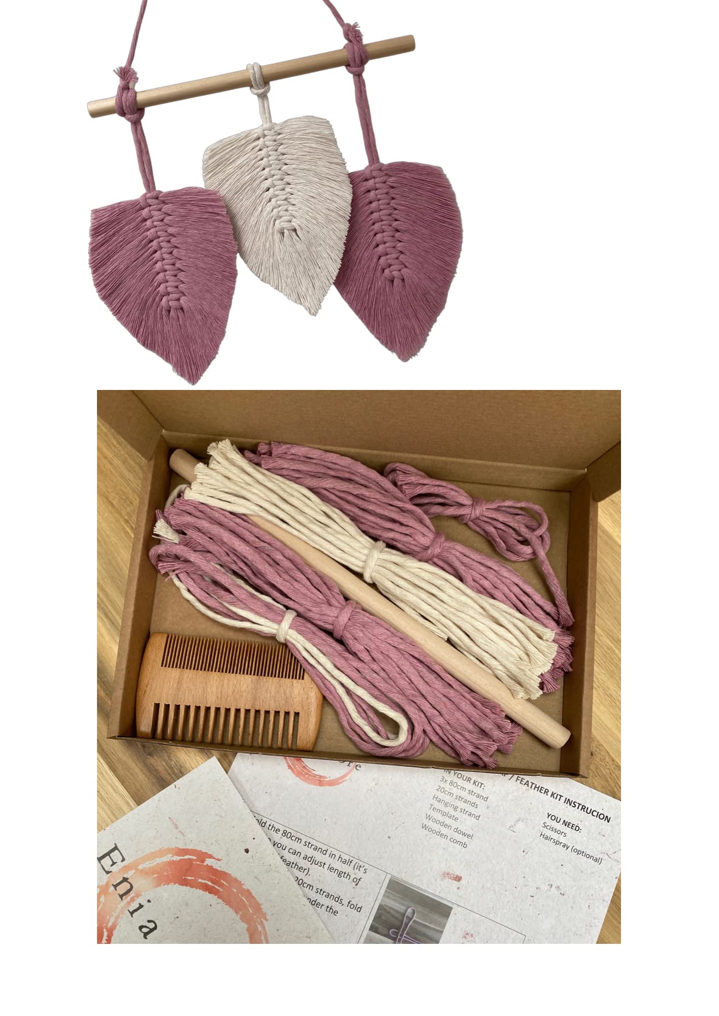 Macreme Leaves kit (Dusty Pink)
