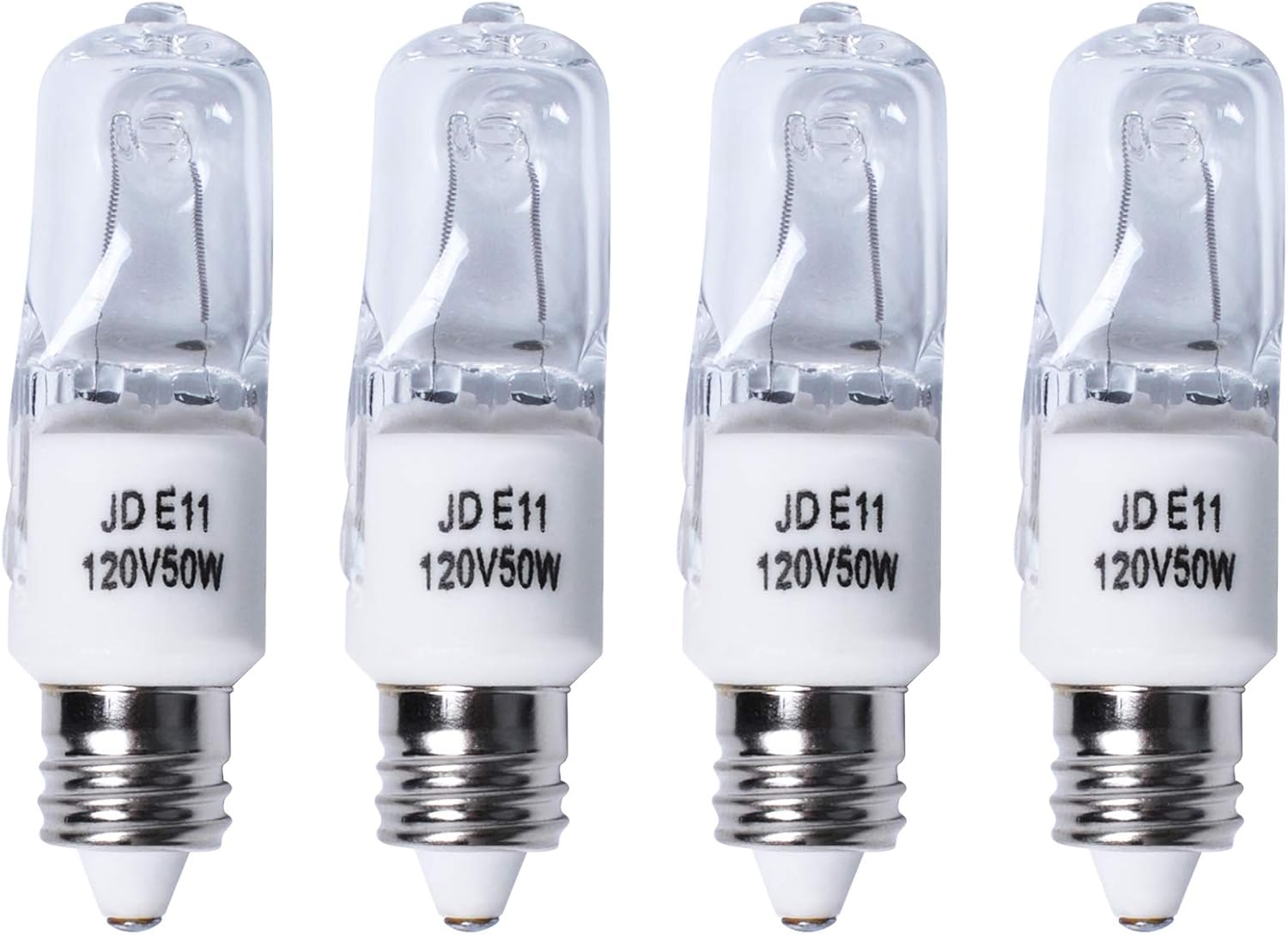JDE11 120V 50W Halogen Light Bulb (4 Pack) by Wadoy Mini Bulb for