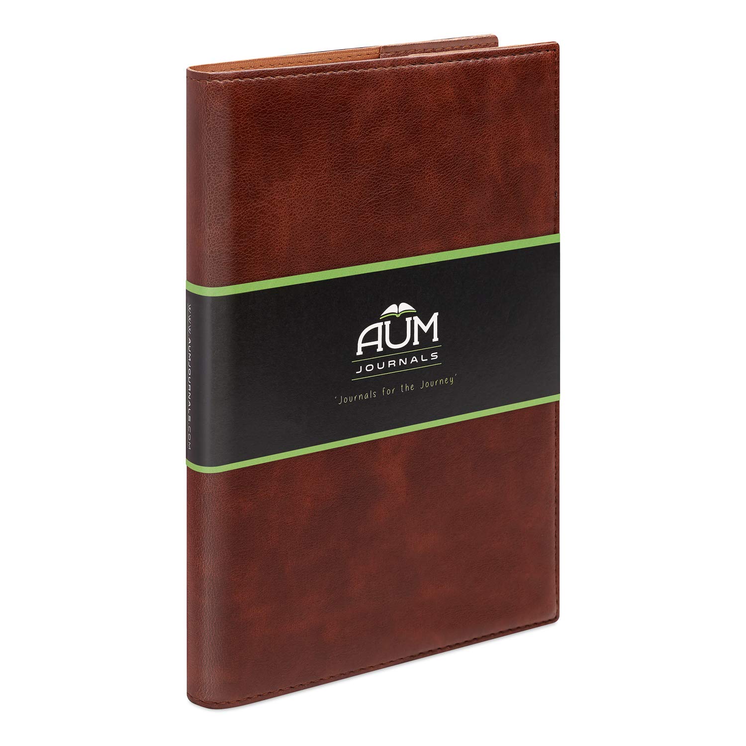 Aum Journals A6 Refillable Journal - Small Leather Pocket Journal Notebook - 164 RULED, Eco Friendly Pages Classics - Dark Brown