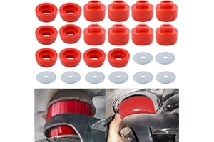 VVORHSBELL 7-141 Body Mount Bushing Kit Compatible with 1999-2014 Chevy Silverado & Sierra 1500/2500 2WD/4WD Polyurethane, Body Cab Mount Bushing Kit Red
