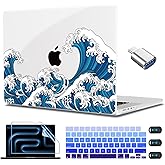 CISSOOK Ocean Case for MacBook Pro 14 inch 2021 2022 2023 2024 2025 Release Model M1 M2 M3 M4 M5 Pro/Max Chip, Wave Hard Shell for Pro 14-inch with Touch ID