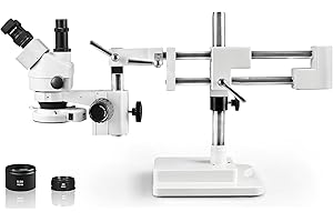 Walter Products WP-5FZ-IFR07 Trinocular Zoom Stereo Microscope | 10x WF Eyepiece, 0.7X—4.5X Zoom, 3.5X—90x Magnification, 0.5