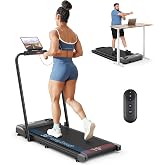 THERUN Walking Pad with Handle Bar, 2 in 1 Under Desk Portable Treadmill | 0.6-6.2 mph, 2 in 1 Folding Handle Bar, Quiet Core Motor, Space Saving Design, Remote Control, Portable &amp; Compact for Home