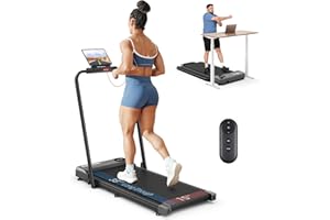 THERUN Walking Pad, 2 in 1 Foldable Treadmills for Home, 2.5HP Under Desk with Handle Bar, 16" Widened Running Belt, with Remote Control