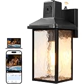 RLdream Porch Light with Camera, AI Detection, Dusk to Dawn Outdoor Light | AI Human Detection &amp; 2-Way Audio, Night Vision, Auto Dusk to Dawn, Rust-Resistant, DIY Install on Porch, Garage