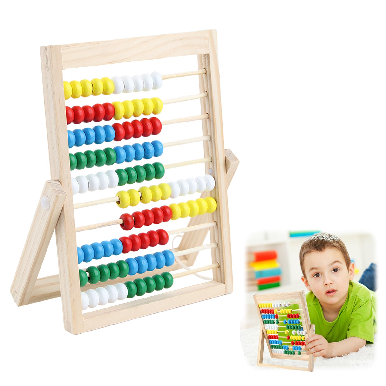 Abacus for Kids Counting Toys for 2-7 Year Olds Preschool Educational Maths Counters Early Education Arithmetic Calculating Toy 10-Row 100 Beads Wooden Toddler Learning Toys (abacus for toddlers)