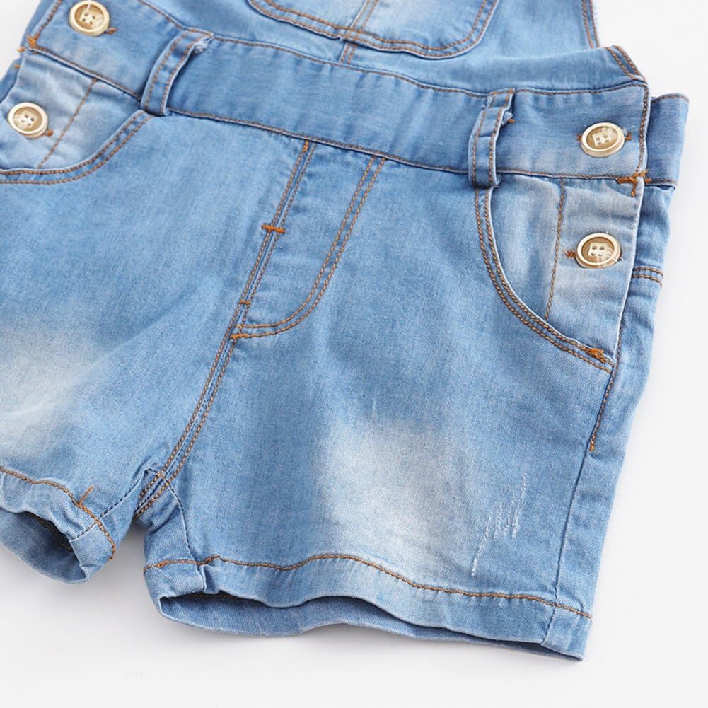 Kidscool Baby & Toddler Girls/Boys Big Bibs Ripped Hole Summer Jeans Shortalls: Clothing