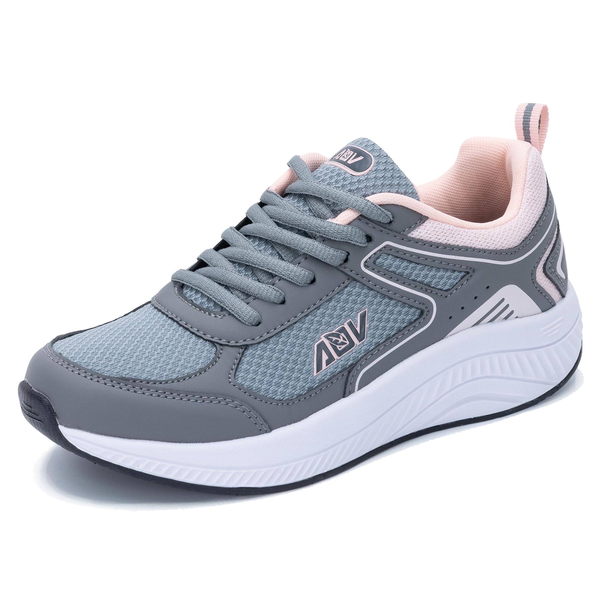 Photo 1 of AOV Womens Walking Shoes with Arch Support Plantar Fasciitis Sneakers Orthotic Tennis for Foot Heel Pain Relief Size 7 GreyPink