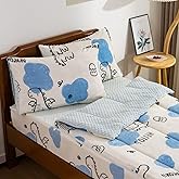 Meeting Story Zipper Bedding for Kids,Zipper Comforter Set for Boys,Twin Kid Bedding Set Dinosaur Comforter Clouds Bedding Set,All in one Zipper Bedding(Blue,Twin)