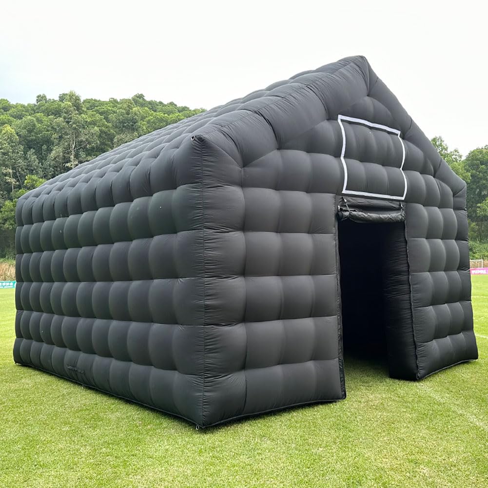 Photo 1 of Large Black Inflatable Cube Disco Tent Big Mobile Portable Inflatable Night Club Tent House Pavilion for Backyard/Outdoor Club Wedding, Party, Events(18ftx16x14ft)