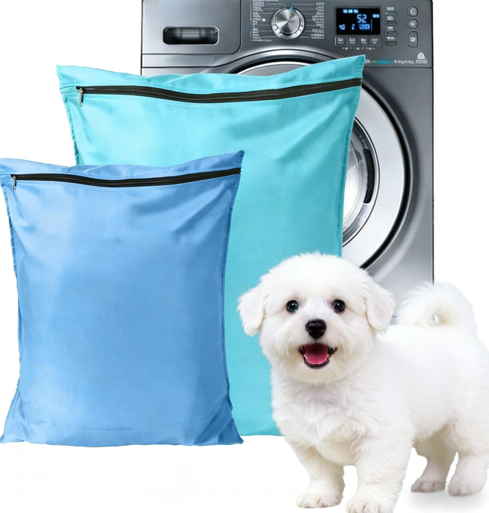 eROOSY 2 x Pet Laundry Bag with Zipper, Laundry Bag for Pets 70 * 80cm and 55 * 60cm Laundry Washing Bag Pets for Pets Clothes, Blankets