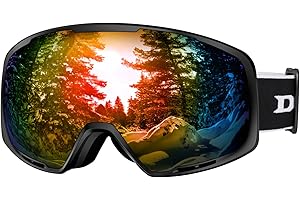 DBIO Ski Goggles - OTG UV Protection Anti fog Snow/Snowboard Goggles for Men Women Adult Youth