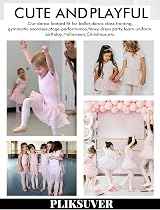 PLIKSUVER Girls Ballet Dress Leotard with Chiffon Skirt Pink Black 5 Sizes view 5
