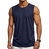 Cotrasen Men's Tank Top UPF 50+ Cotton Sleeveless Shirt Lightweight Casual Gym Workout Shirts Cooling Muscle Tee Shirt