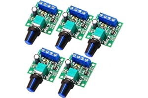 DaFuRui DC Motor Speed Controller，5Pcs 1.8v 3v 5v 6v 7.2v 12v 2A 30W Low Voltage DC Motor Speed Controller PWM 1803BK 1803B Adjustable Driver Switch with Speed Control knob