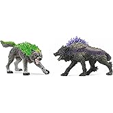 Schleich Eldrador Creatures - 2 PC Jungle vs Shadow Warring Wolf Playset - Fantasy Beast Toys for Boys and Girls - Monster Figures for Imaginative Play - Kids Ages 7+ | 72289
