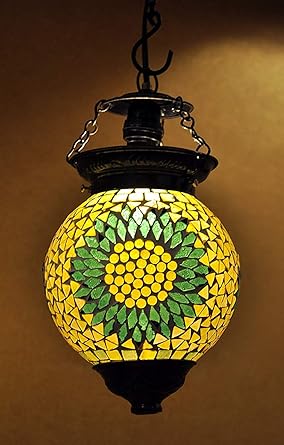Lalhaveli Turkish Hanging Lamps Mosaic Hanging Ceiling Lights 13 X