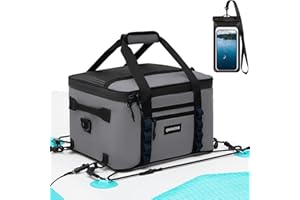 QUOVEXA Paddle Board Cooler, Kayak Cooler with 5 Pockets, Sup Coolers, Paddle Board Accessories with Phone Pouch, Deck Cooler Bag for Kayaking, Large Capacity for Stand-Up Paddleboard and Kayak Accessory