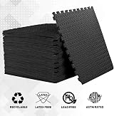 ComFy Mat Gym Flooring Mat 24x24 Interlocking EVA Tiles 64 sq ft Black view 5