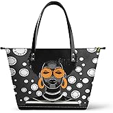 Afroyla African Black Women's Leather Tote Bag, Large Size, Premium Leather, Valentine's Day Gifts for Women, Wife, or Mother