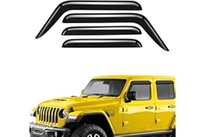 AEROGUYS Extra Durable Window Deflectors Tape-On Window Visors Rain Guards Fit for Jeep Wrangler JL 2020-2025, Sun Visors, Wind VentVisors, Window Vent Shades, Exterior Car Accessories - 4 pcs. AG0085