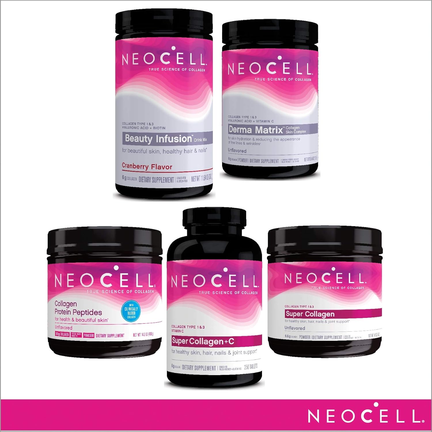 NeoCell Super Collagen with Vitamin C, 250 Collagen Pills, #1 Collagen Tablet Brand, Non-GMO, Grass Fed, Gluten Free, Collagen Peptides Types 1 & 3 for Hair, Skin, Nails & Joints (Packaging May Vary): Health & Personal Care