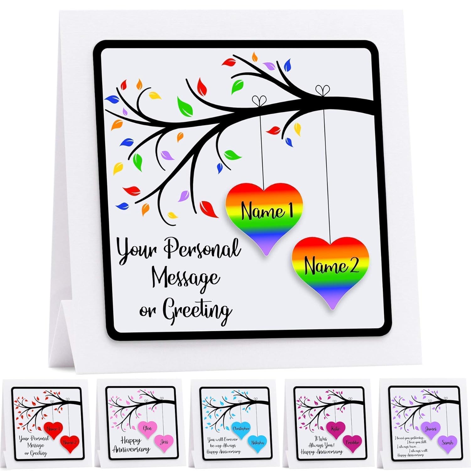 Personalised Gay Anniversary Card Husband Wife Couple Lgbt First Anniversary Choice Of Colours 11 Quotes Messages Handmade Amazon Co Uk Handmade