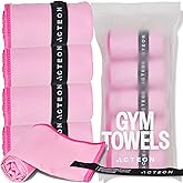 Acteon Microfiber Gym Towels 5 Pack – Quick Dry, Silver ION Odor-Free, Super Absorbent Sweat Towels for Women, Workout, Yoga, Pilates, Tennis, Running, Swimming, Travel – 16x30.5 Inch (Lavender Rose)