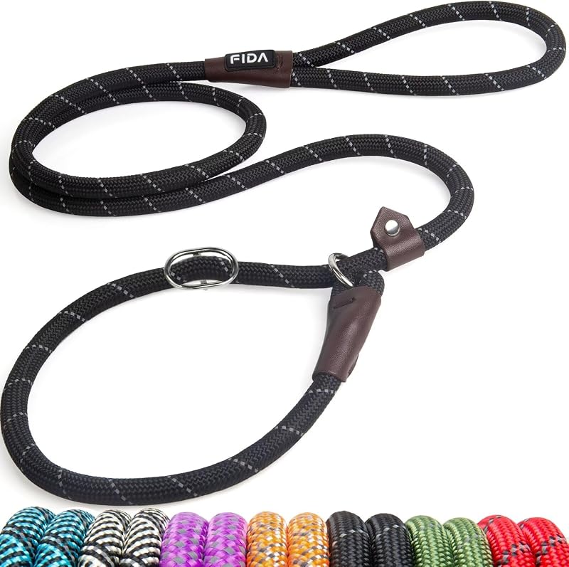 Fida Slip Lead for Dogs 1.8m One-Size-Fits-All Reflective Training Leash