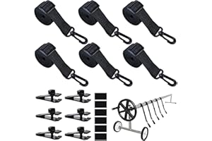 18Pcs Upgraded Adjustable Length Pool Solar Cover Reel Strap Pool Cover Reel Attachment Straps Pool Reel Strap Kit Including 