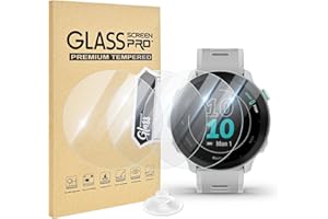 EasEasy 4 Pack Compatible For Garmin Forerunner 55 Screen Protector Glass, Clear 9H Tempered Protector For Forerunner 55 45 4