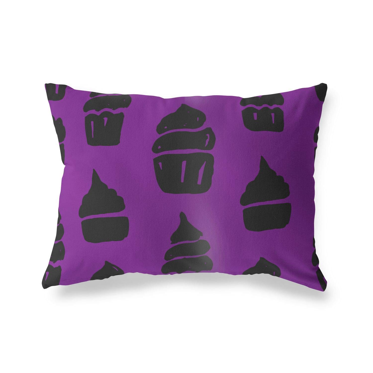 Bonamaison Decorative Cushion Cover Purple & Black, Throw Pillow Covers, Home Decorative Pillowcases for Livingroom, Sofa, Bedroom, Size: 35x50 Cm - Designed and Manufactured in Turkey