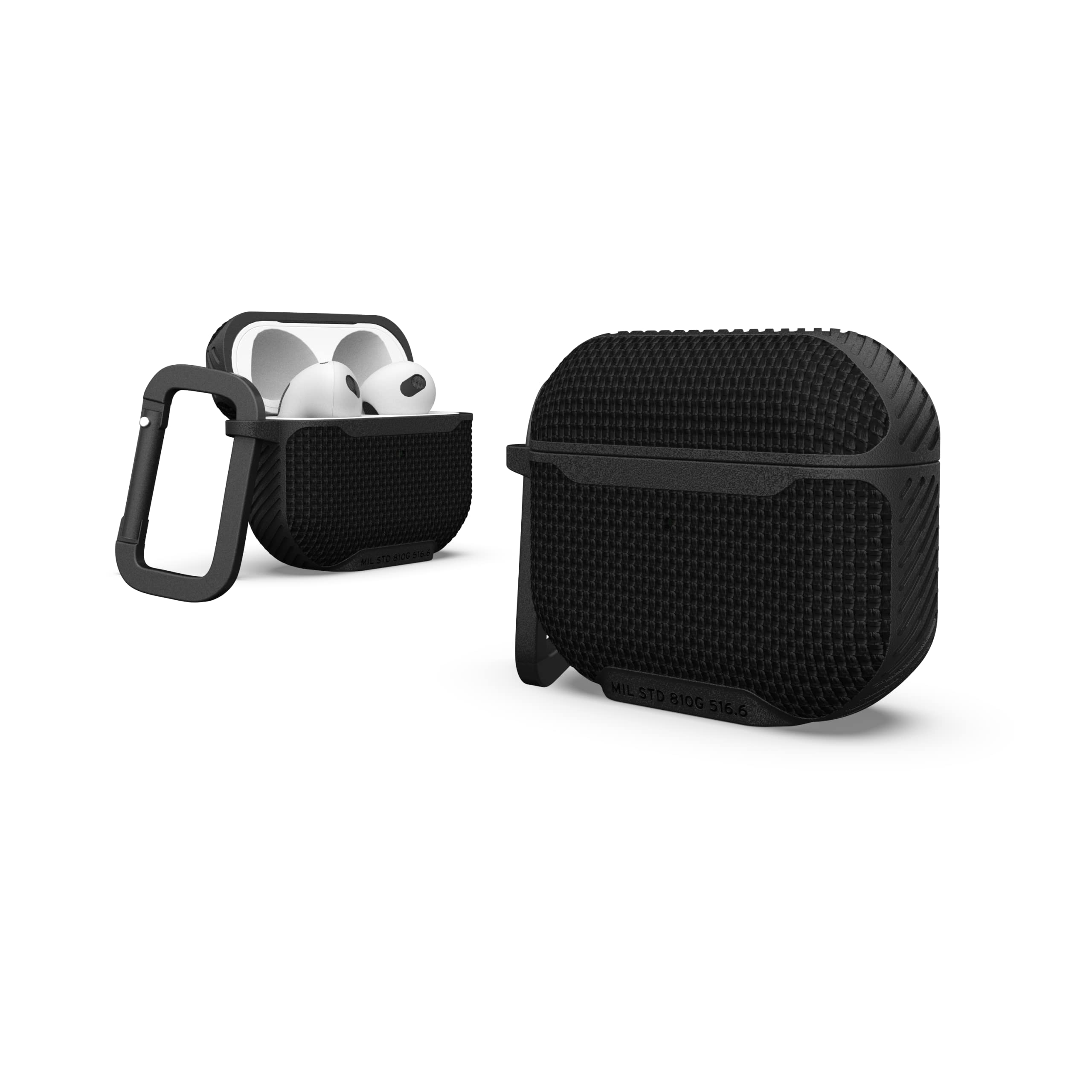 UAG Designed for AirPods Case (3rd Generation 2021) Metropolis Ballistic ARMR Black - Rugged Protective Case Cover Compatible with MagSafe Charging with Keychain Carabiner by URBAN ARMOR GEAR