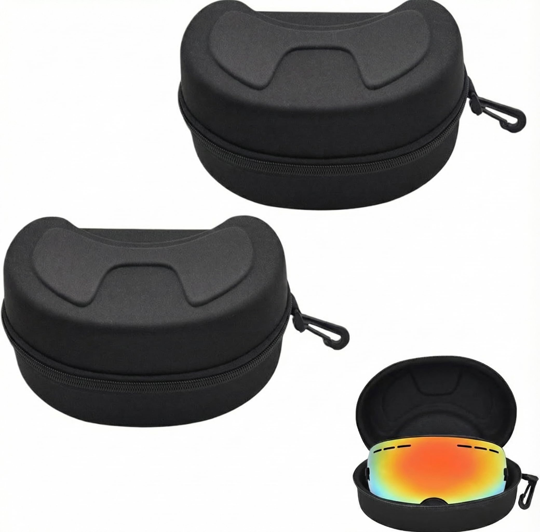 Healifty 2pcs boxes Large Size Glasses Snowboard Eyewear Goggles Storage Containers Ski Snow Eva Skiing Lightweight Goggles Outdoor Hard Case with Cases Travel Zipper Holders Motorbike