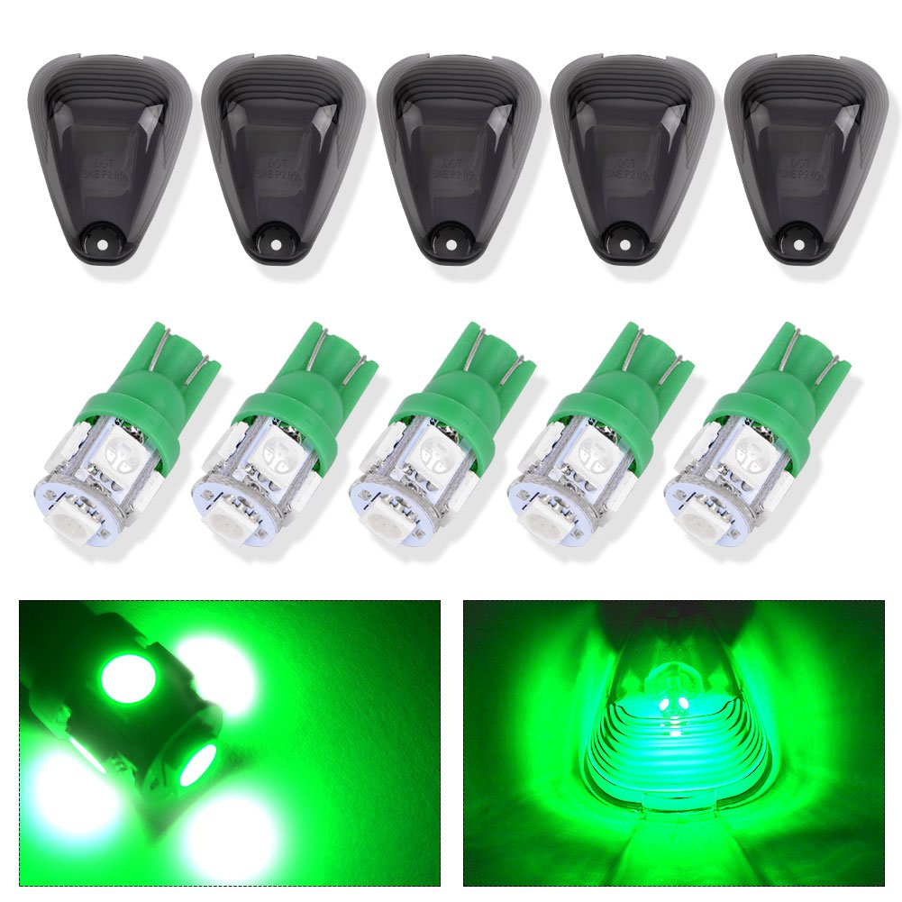 YITAMOTOR Smoke Roof Cab Marker Lights Covers w/LED Bulbs Aftermarket