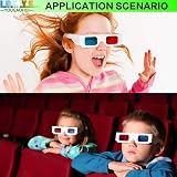 LRMYS 3D Paper Glasses Red Cyan Anaglyph White Frame 10 Pairs view 6