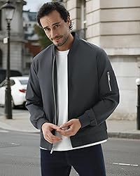 WULFUL Men's Bomber Jacket Lightweight Casual